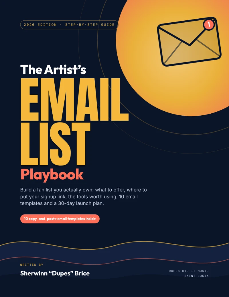 The Artist’s Email List Playbook (2026 Edition) cover